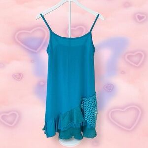 Pretty Angel Teal Ruffled Slip Chemise